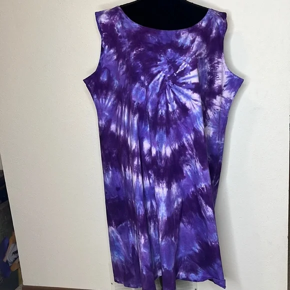 Dresses | Purple And Blue Tie Dye Sleeveless Pull Over Dress Size 4x |  Poshmark